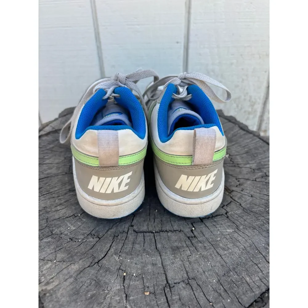 Nike Court‎ Borough Low Sneakers, White Blue Green, Sz 5Y Youth